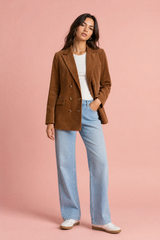 Blazer midi velluto a coste