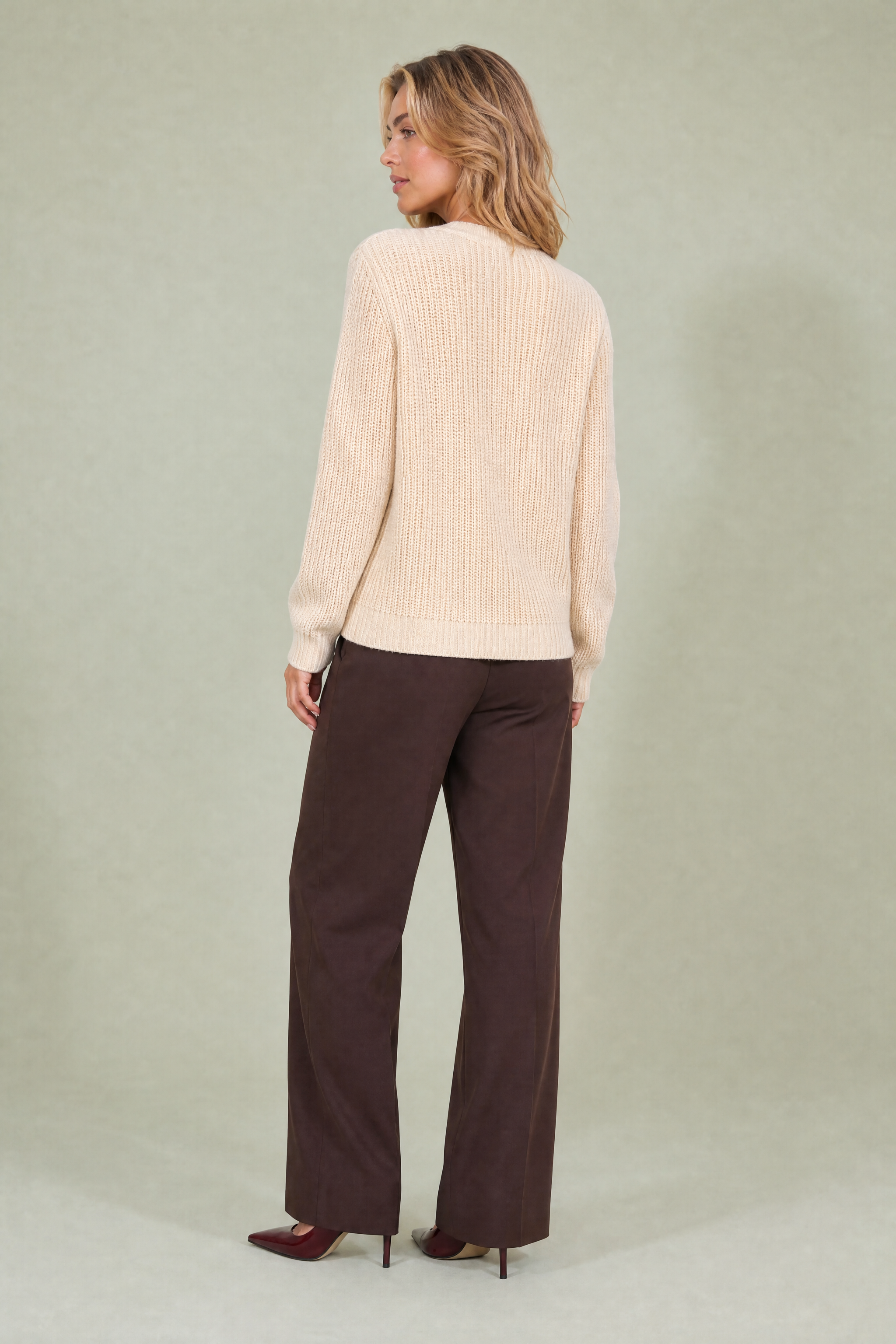 Gilet beige clair à nœuds | Vue de dos | Lounelle Paris
