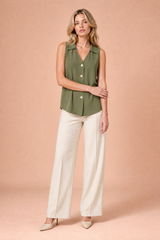 Blusa senza maniche scollo a V
