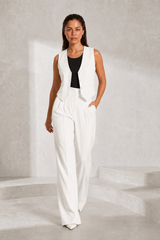 Ensemble gilet col V pantalon large