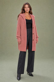 Gilet ample col châle | Variante Rouge | Lounelle Paris
