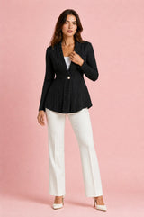 Gilet blazer texturato aderente