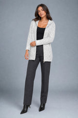 Cardigan in maglia con cappuccio e zip