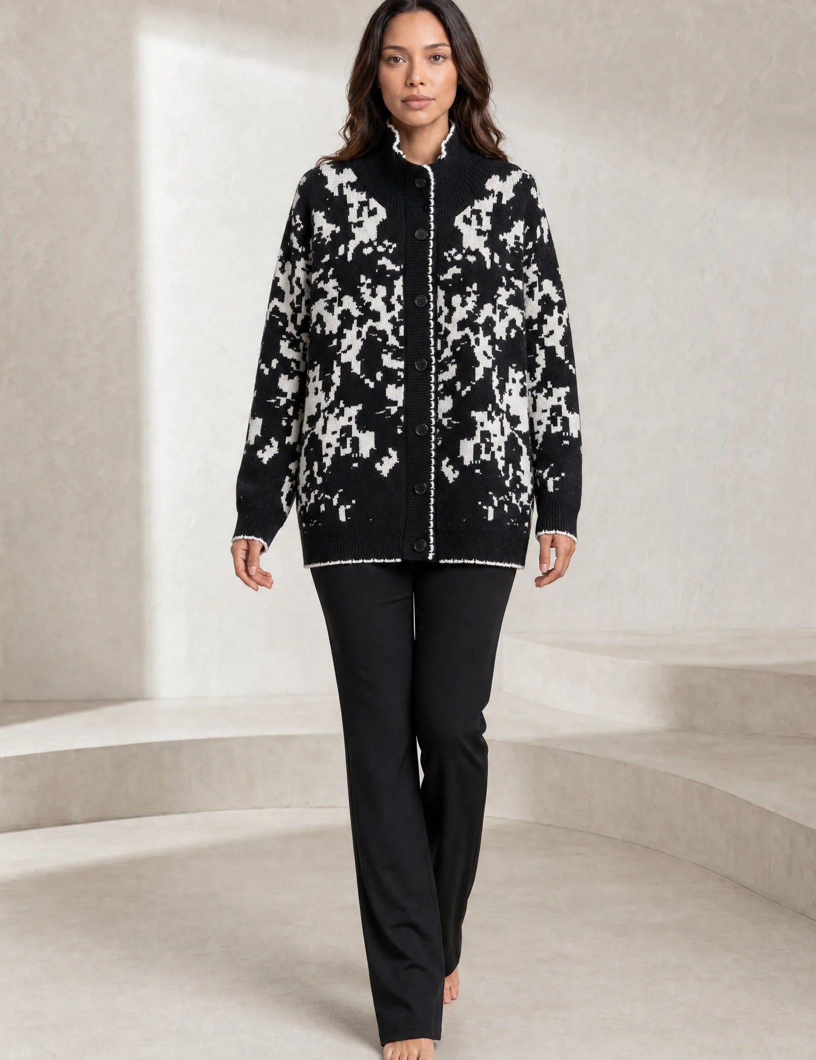 Gilet jacquard col montant | Lounelle Paris