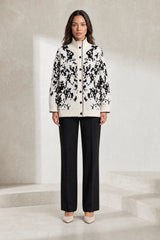 Gilet jacquard col montant