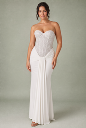 Robe longue bustier drapée | Porté sur une autre silhouette | Lounelle Paris