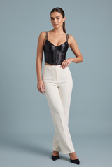 Corsetto satinato con lacci sul retro