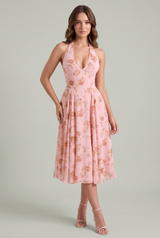 Vestito rosa fiorito schiena scoperta