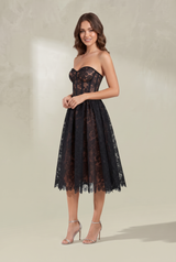 Abito bustier in pizzo