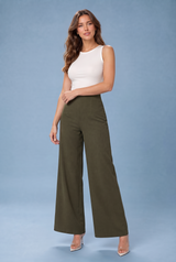 Pantaloni larghi fluidi a vita alta