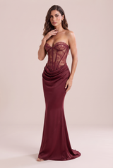 Abito bustier in pizzo