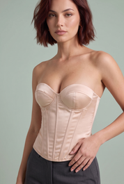 Bustier corset décolleté cœur laçage dos | Vue rapprochée | Lounelle Paris