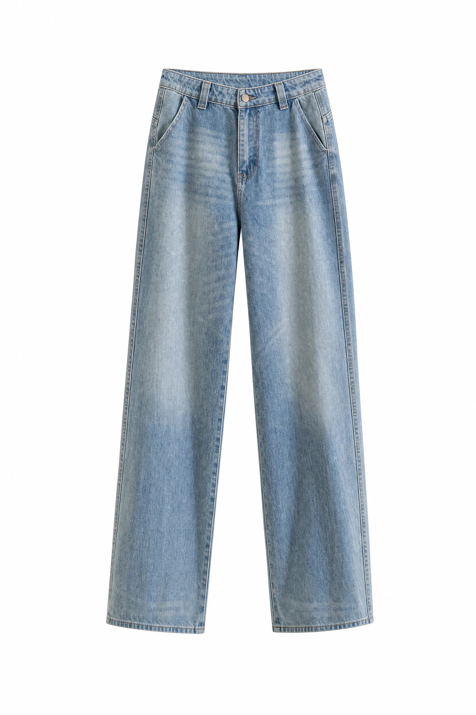 Jean bleu ample taille mi-haute | Lounelle Paris