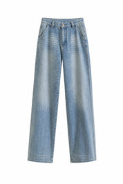 Jean bleu ample taille mi-haute | Lounelle Paris