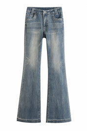 Jean bleu délavé coupe évasée | Lounelle Paris
