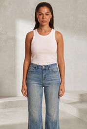 Jean bleu taille haute évasé | Lounelle Paris