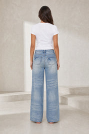 Jean bleu taille mi-haute coupe ample | Lounelle Paris