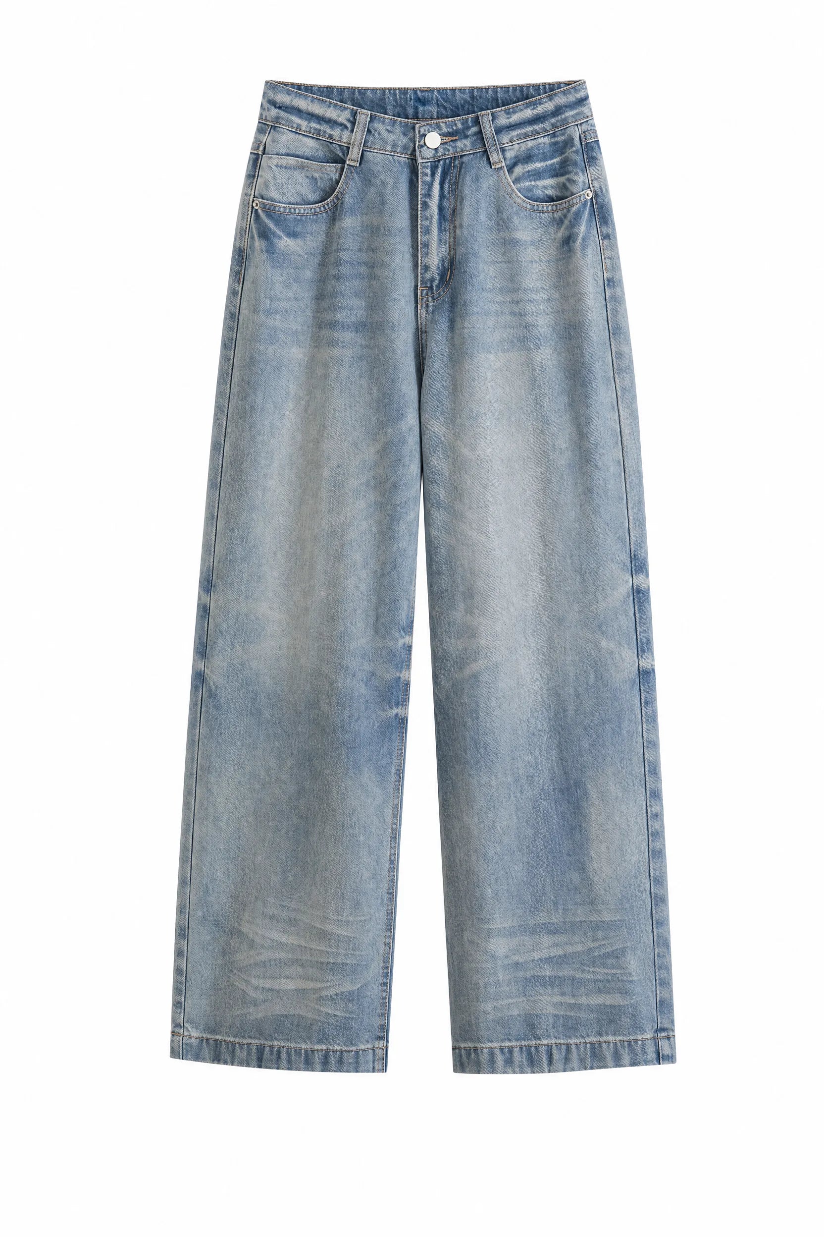 Jean bleu taille mi-haute coupe ample | Lounelle Paris