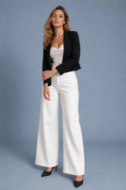 Jean taille haute jambe large | Variante Blanc | Lounelle Paris
