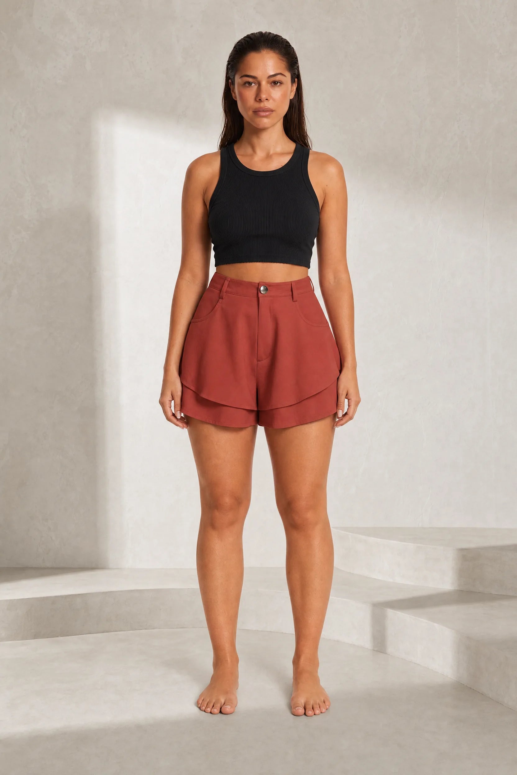 Jupe-culotte taille haute fluide | Lounelle Paris