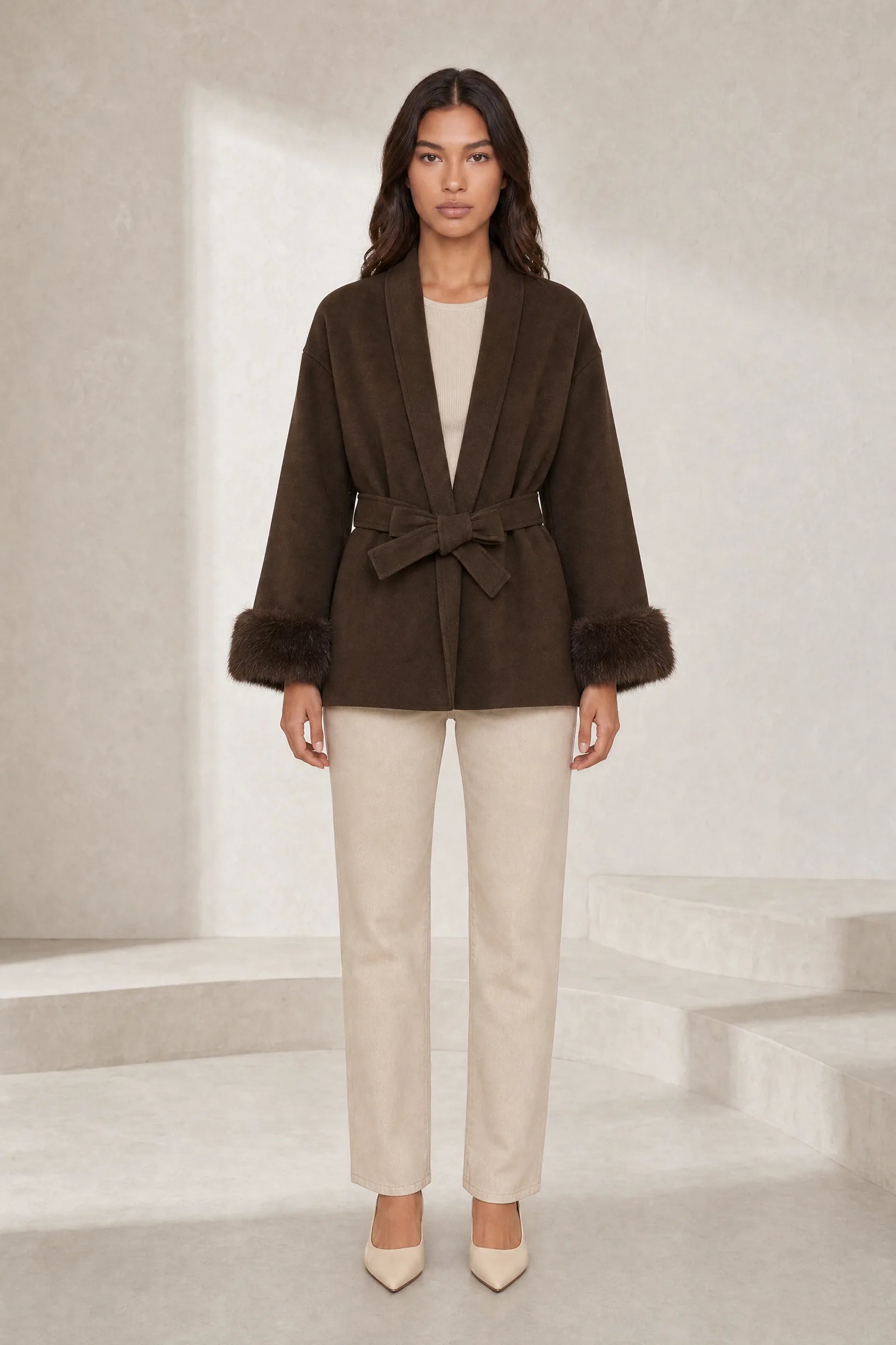 Manteau court ample col châle | Lounelle Paris