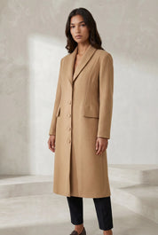 Manteau long cintré à col tailleur | Lounelle Paris
