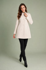 Cappotto midi con colletto montante