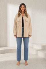 Manteau mi-long ample à revers