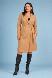 Manteau mi-long ceinturé col tailleur | Porté sur une autre silhouette | Lounelle Paris