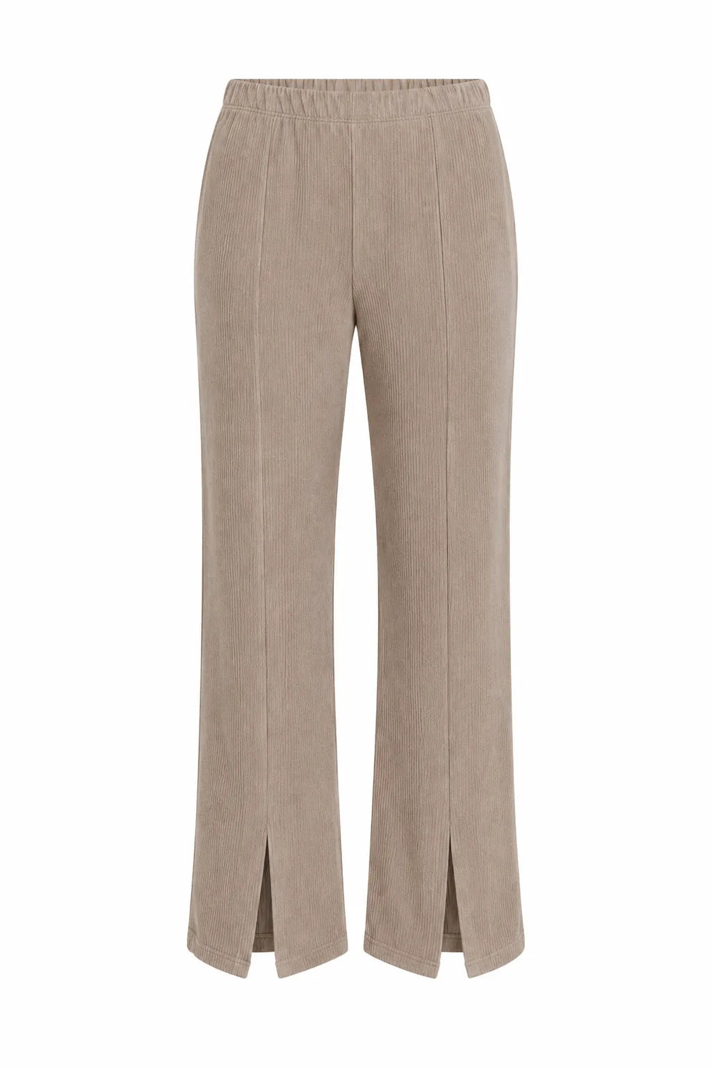 Pantalon beige taille haute fendu | Lounelle Paris