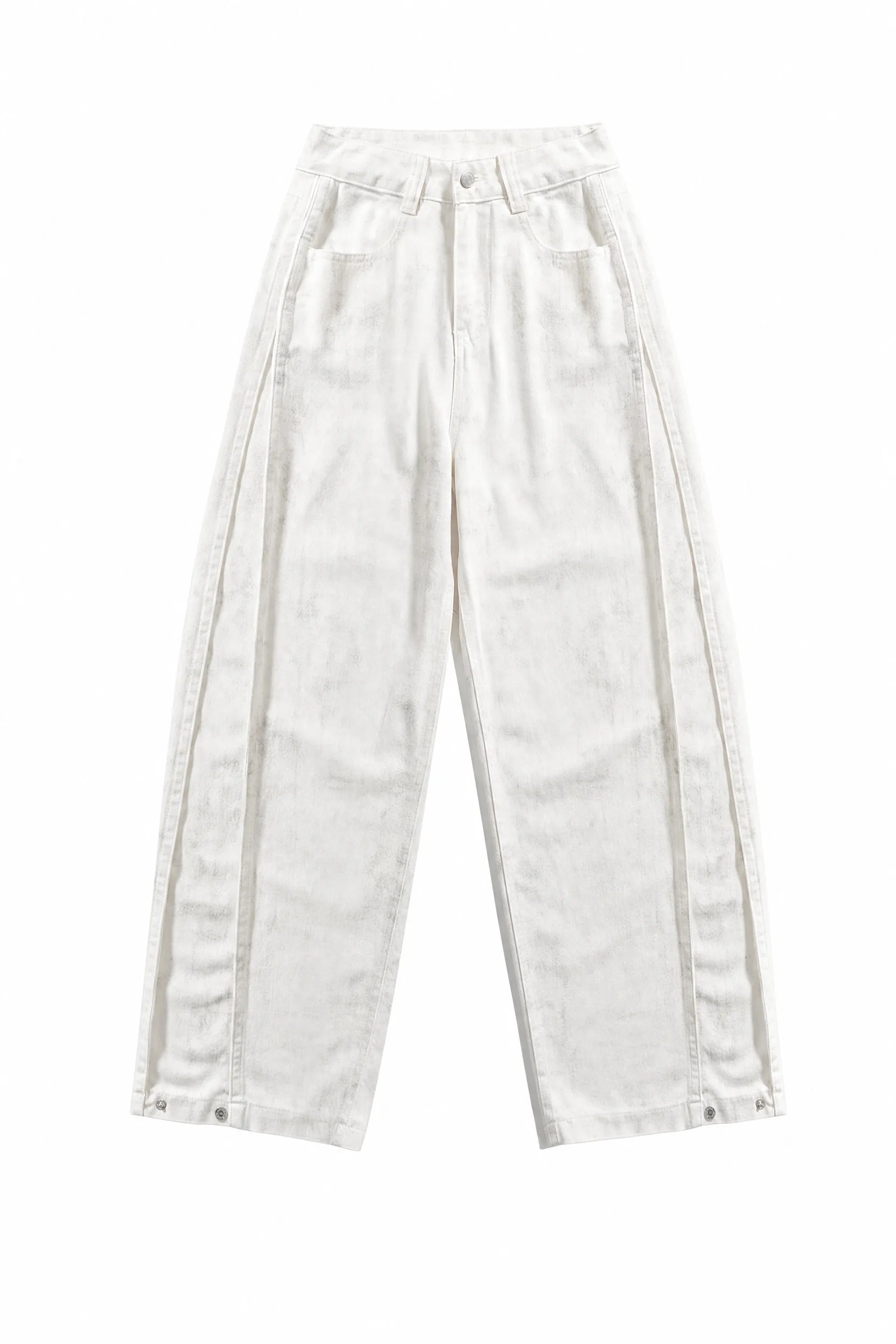 Pantalon blanc ample effet délavé | Lounelle Paris