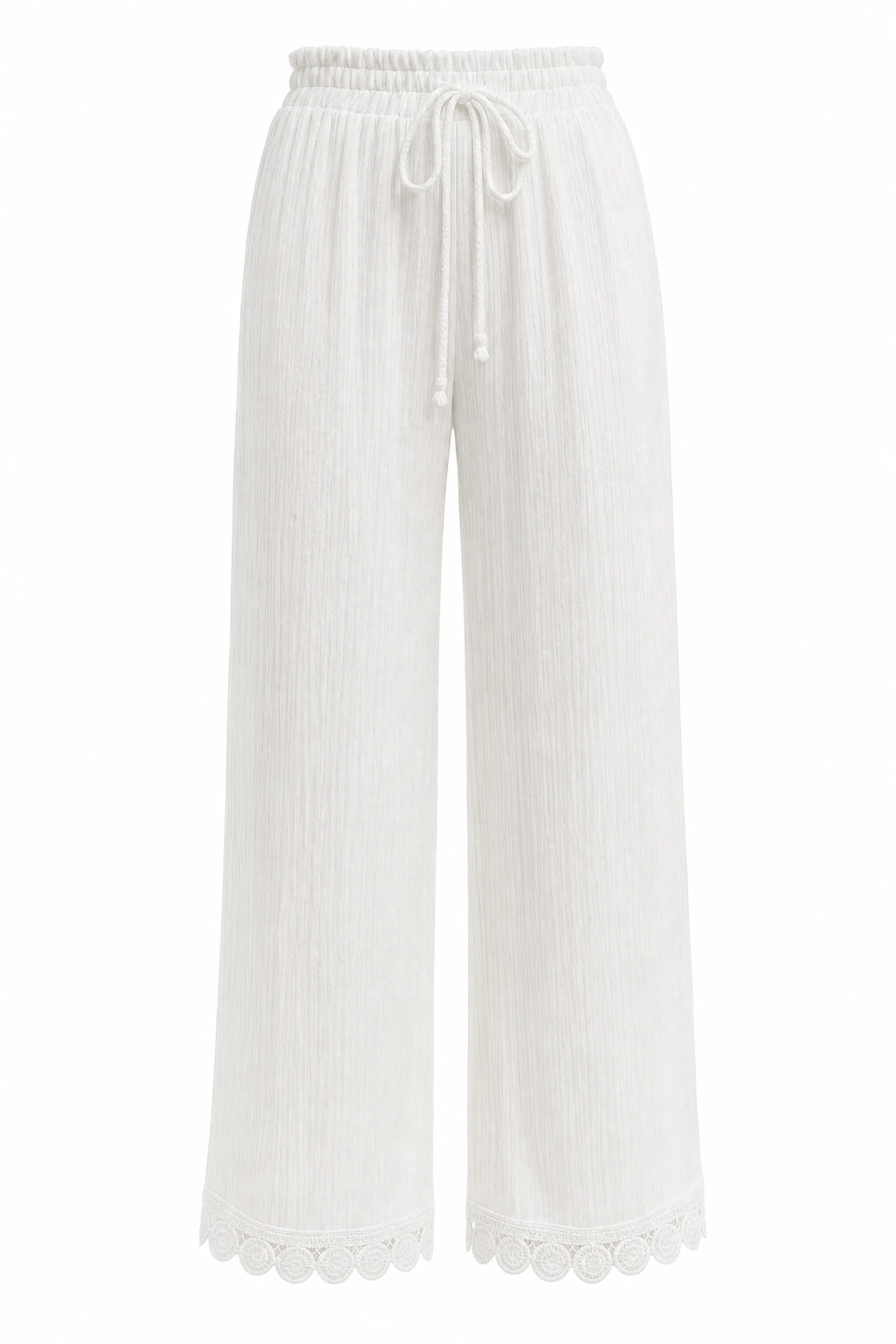 Pantalon blanc ample taille haute | Lounelle Paris