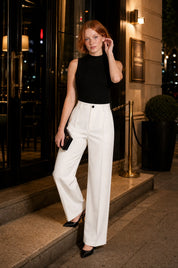 Pantalon de tailleur fluide taille haute | Deuxième photo lifestyle | Lounelle Paris