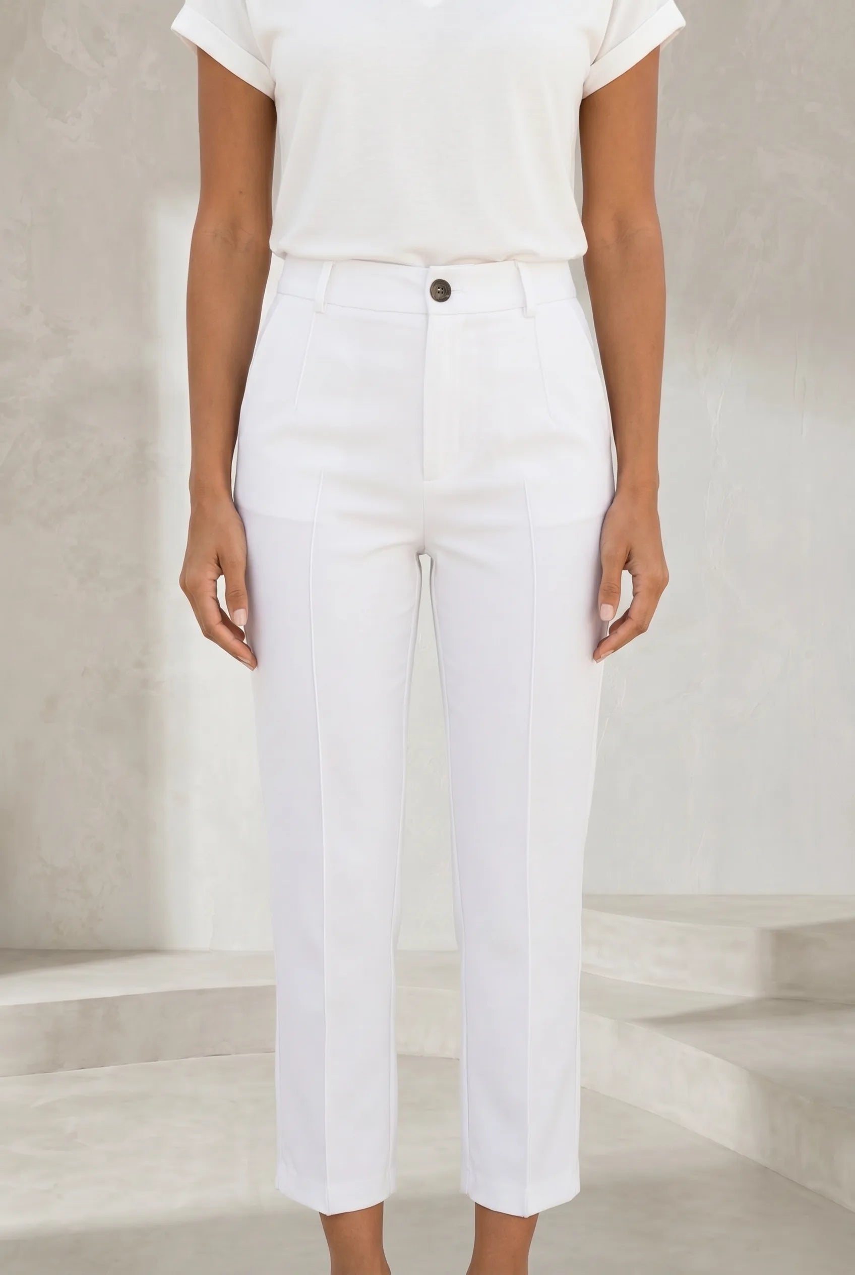 Pantalon droit taille haute 7/8 | Lounelle Paris
