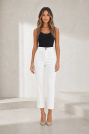 Pantalon droit taille haute 7/8 | Lounelle Paris
