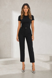 Pantalon droit taille haute 7/8 | Lounelle Paris