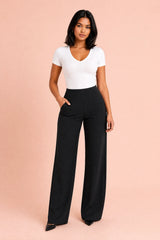 Pantalone fluido a vita alta