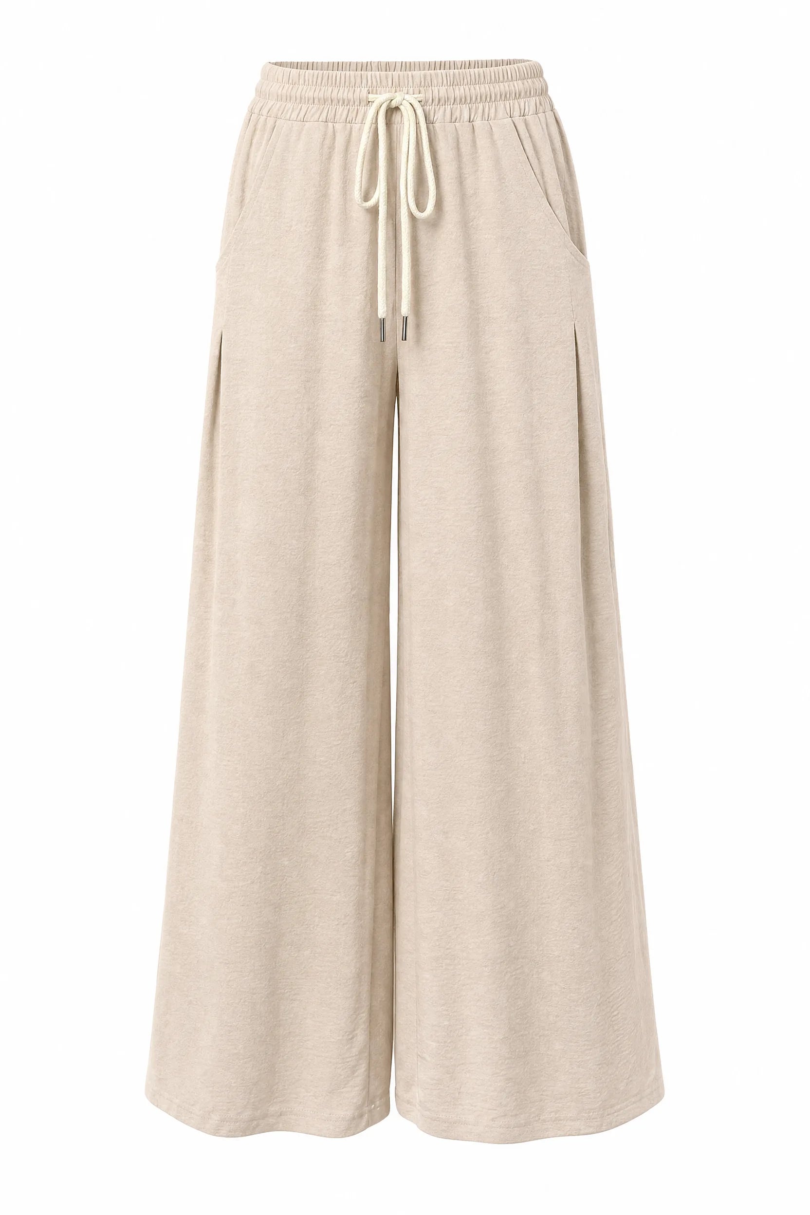 Pantalon large abricot taille élastique | Lounelle Paris