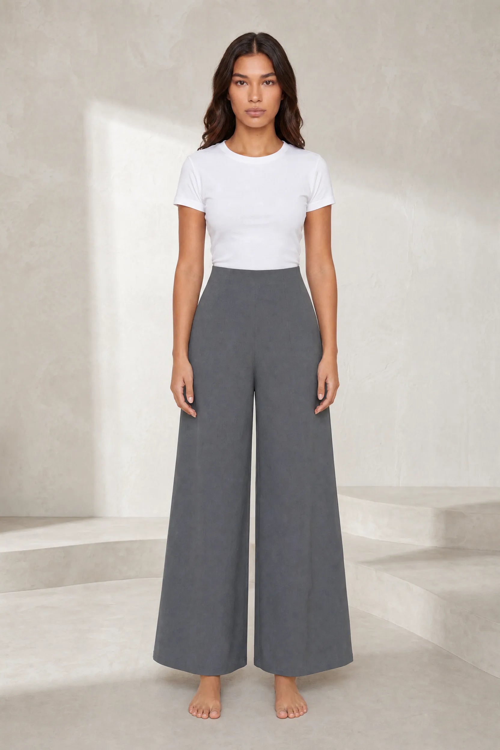 Pantalon large fluide taille haute | Lounelle Paris