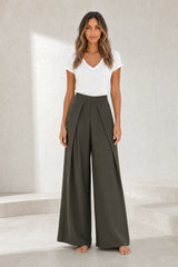 Pantalon large noir plis devant