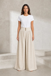 Pantalon large plissé taille haute | Lounelle Paris
