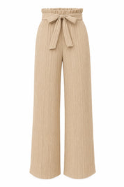 Pantalon large taille haute à nouer | Lounelle Paris