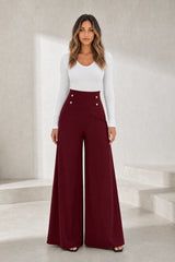 Pantalon large taille haute fluide