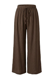 Pantalon marron large taille haute | Lounelle Paris