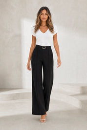 Pantalon noir taille haute évasé | Lounelle Paris
