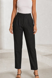 Pantalon tailleur rayé taille haute | Lounelle Paris