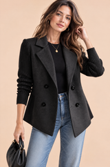 Blazer doppiopetto con revers nero