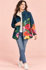 Giacca trapuntata blu navy con collo alto