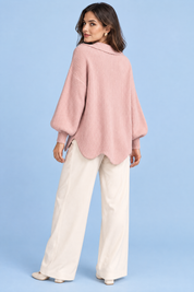 Cardigan oversize rose poudré à col | Vue de dos | Lounelle Paris