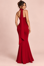 Robe longue rouge bustier bandeau à coupe sirène | Vue de dos | Lounelle Paris